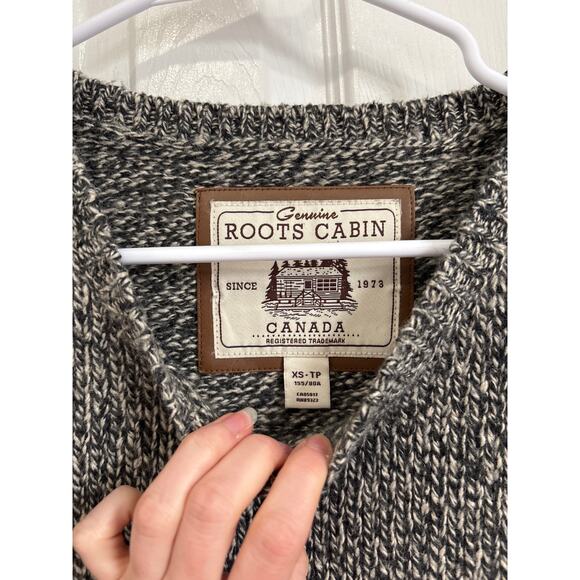 Roots Cabin Wool Blend Contrast Sleeve Tunic Length Sweater XS - Picture 6 of 8